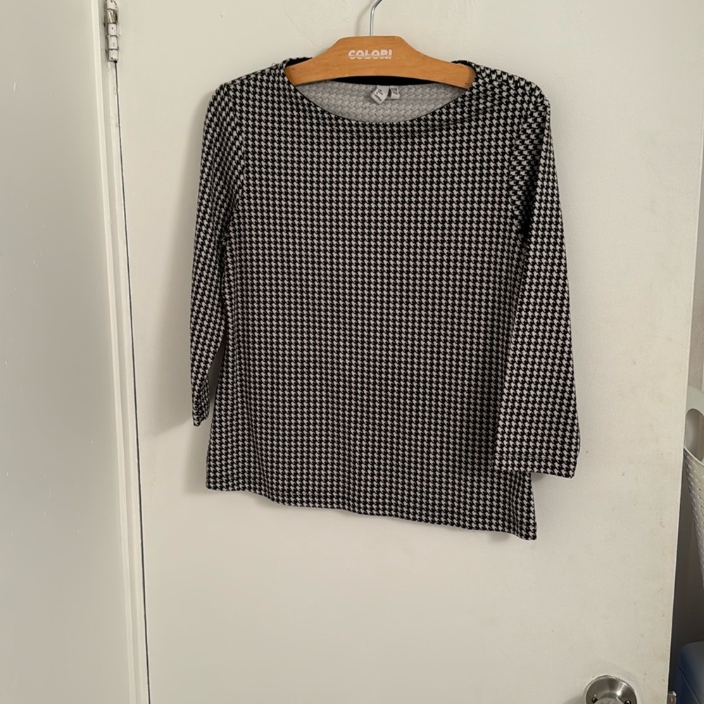 Jules & Leopold Black and White 3/4 sleeves Top